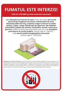 Unde este interzis fumatul? Colecție de infografice explicative cu imagini pentru fiecare spațiu și loc în care fumatul este interzis, conform Legii nr. 278/2007 privind controlul tutunului