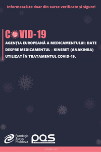 Agenţia Europeană a Medicamentului: Date despre medicamentul - Kineret (anakinra) utilizat în tratamentul COVID-19