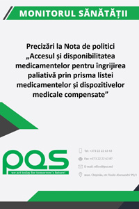 Precizări la Nota de politici „Accesul și disponibilitatea medicamentelor pentru îngrijirea paliativă prin prisma listei medicamentelor și dispozitivelor medicale compensate”.